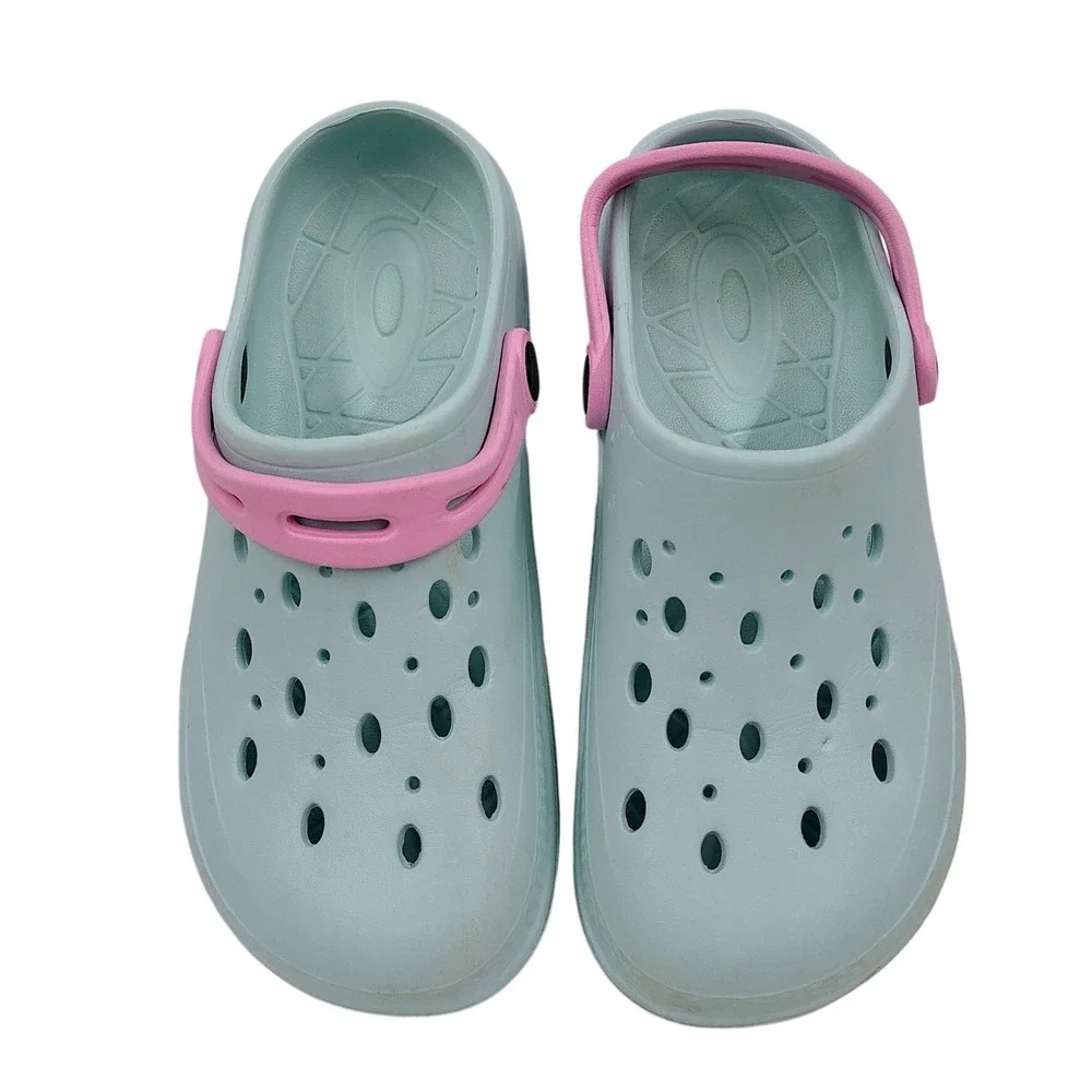Kids Unbranded Light Blue Pink Clog Water Shoes Sandals Size 2/3 Slip On